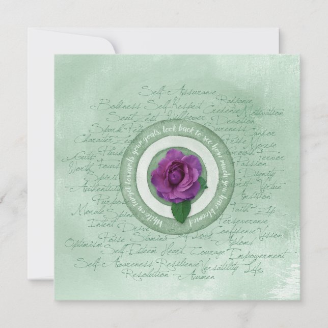 Sage Green with Purple Rose Empowerment Quote  (Frente)
