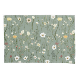 Sage Green Yellow White Boho Wilflower Floral