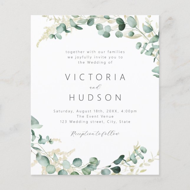 Sage greenery boho tudo em um casamento (Frente)