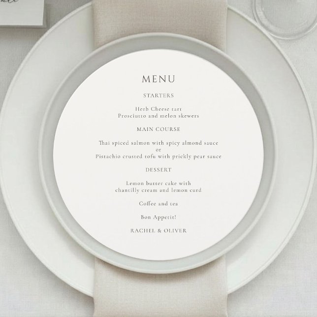 Sage & Ivory | Cartão de Menu de Casamento Floral  (Criador carregado)