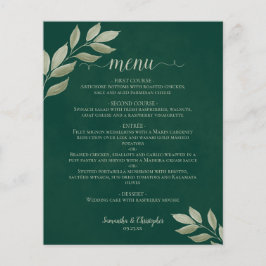 Sage Leaves no Emerald Budget Wedding Menu