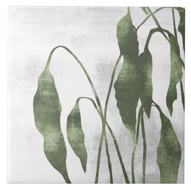 Sage Olive Green Painterly Botanical Art 03 (Frente)