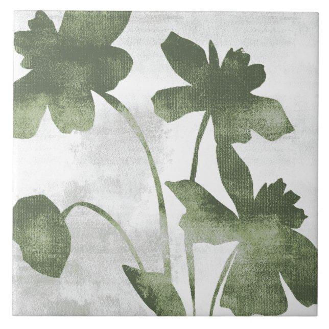 Sage Olive Green Painterly Botanical Art 07 (Frente)