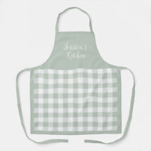 Sage Personalizado Gingham Apron