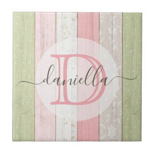 Sage Russo Verde e Madeira Floral Rosa Personaliza
