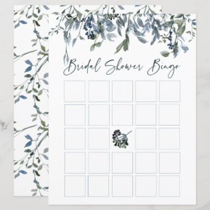 Sage Silver Green Floral Chá de panela Bingo