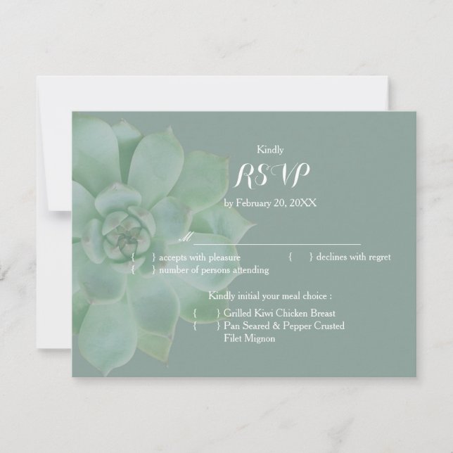 Sage Succulent Garden Wedding RSVP (Frente)