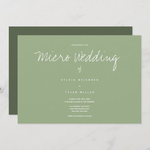Sage Typografia Micro Casamento Convite