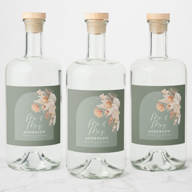 sage verde-boêmia-pampas moderna, Sr. & Sra. (Garrafas)