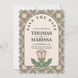 Sage Verde Código QR Art Nouveau Salve a Data