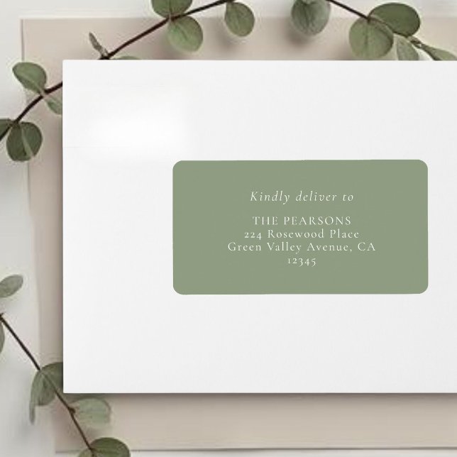 Sage Verde | Etiqueta de Endereço de Casamento Sim (Criador carregado)