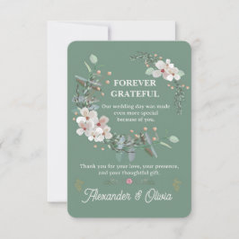 Sage Verde Floral Casamento Agradecimento