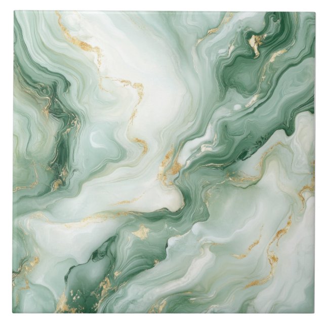Sage Verde Mármore Abstrato (Frente)