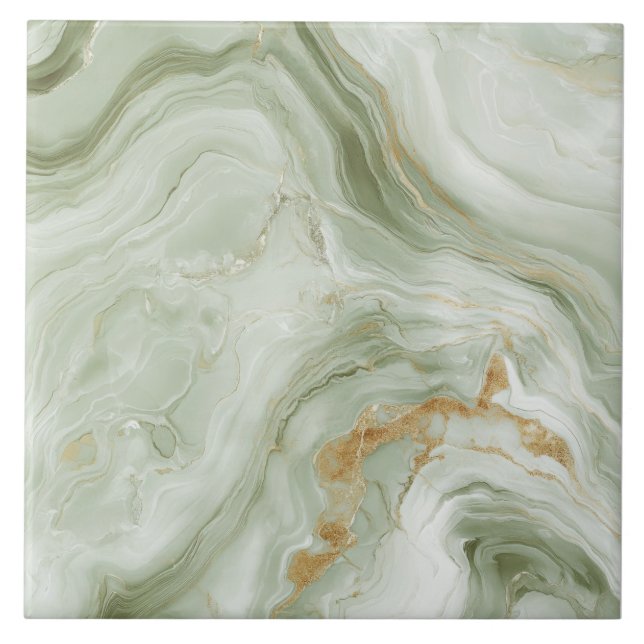 Sage Verde Mármore Abstrato (Frente)