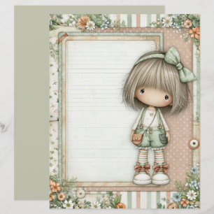 Sage Verde Rosa Empoeirada Creme Bege Flor Cottage
