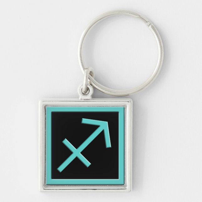 Sagitário Aqua Zodiac Design Premium Chaveiro (Frente)