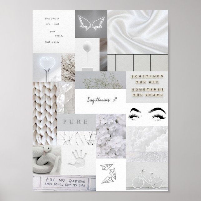 Sagitário branco sagitário zodíaco poster (Frente)