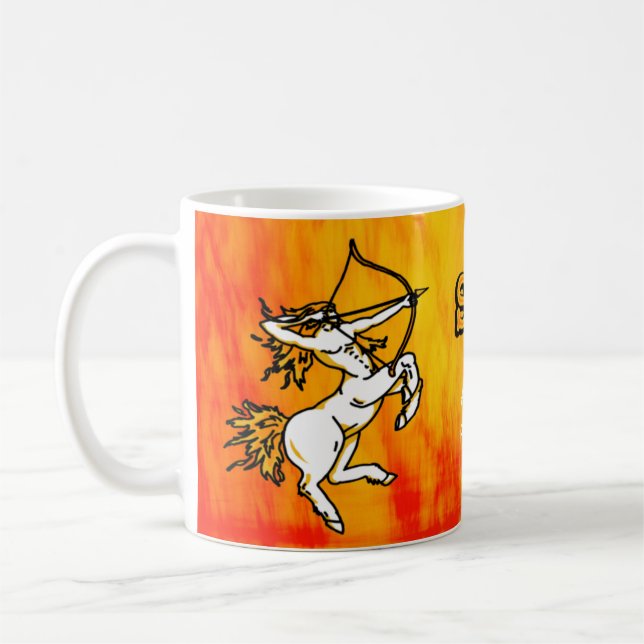 Sagitário Sinal de incêndio Archer caneca astrológ (Esquerda)