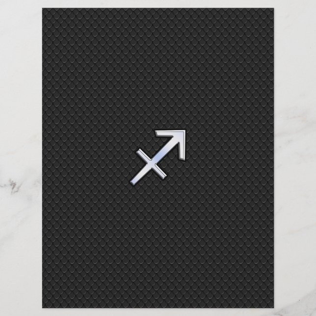 Sagitário - Sinal Zodiac no Decor da Pele Cobra Pr (Frente)