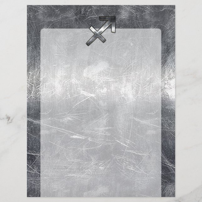 Sagitário Zodiac Silver em Aço Vestido (Frente)