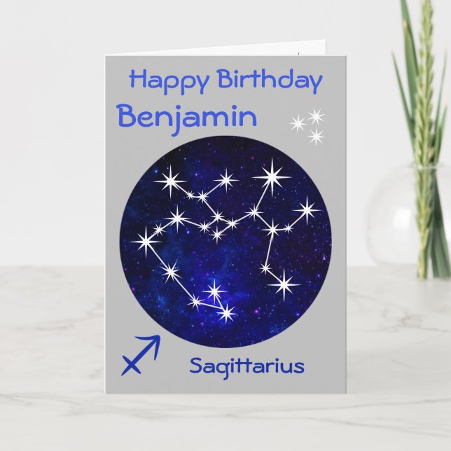 Sagittarius Zodiac Cartão de Aniversário (Frente)