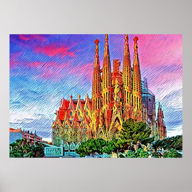 Sagrada Família, Barcelona, Espanha, Poster (Frente)