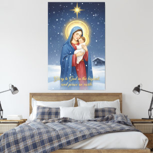 Sagrada Mãe e Menino Jesus Impressão em Tela Estic