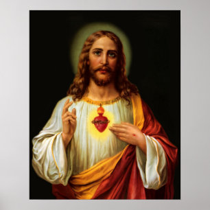 Sagrado Coração de Jesus 2 Impressão Poster