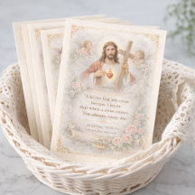 Sagrado Coração de Jesus Cruz Citação Desenho Flor