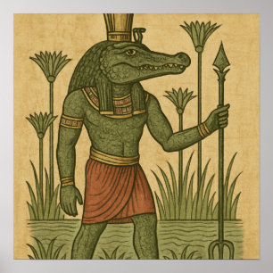 Sagrado Sobek Divino Crocodilo Poster