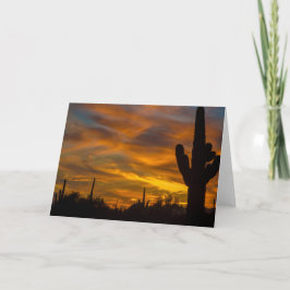 Saguaros de Cartão Saudação de Arizona Sunset no C