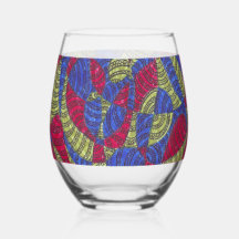 Sahar | Copos de Vinho Coloridos Abstratos Desenha