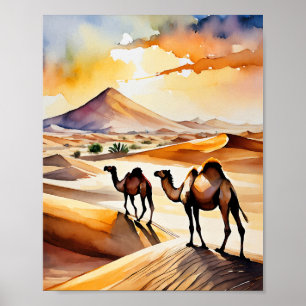 Sahara Desert Watercolor Art Impressão