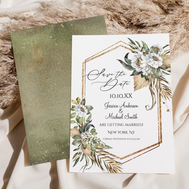 Sahara Savanna Floral Guarde o Convite de Data (Criador carregado)