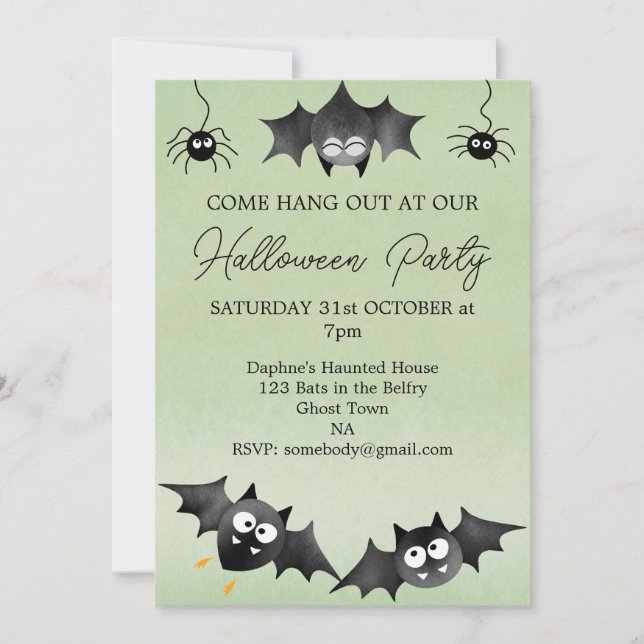 Sai com o convite do Bats Halloween (Frente)