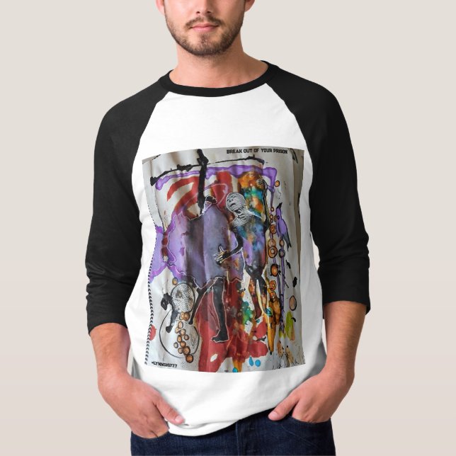 "SAIA DA SUA PRISÃO", camisa de beisebol (Frente)