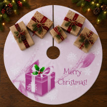 Acolchoado de árvore de Natal presente rosa