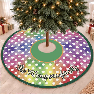 Saia Para Árvore De Natal De Lã Alegre e Colorido Fleece de Natal com Bolinhas