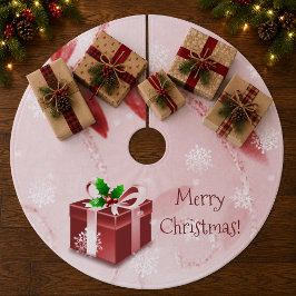 Saia Para Árvore De Natal De Lã Apoio de árvore de Natal Vermelho