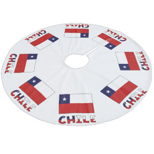Saia Para Árvore De Natal De Lã Bandeira Chilena com Chile