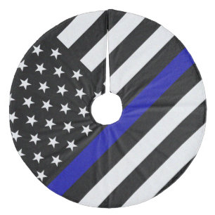 Saia Para Árvore De Natal De Lã Blue Line fino embandeira