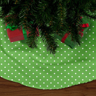 Saia Para Árvore De Natal De Lã Bolinhas Verdes