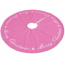 Saia Para Árvore De Natal De Lã Bright Pink Feliz Script de Natal