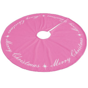 Saia Para Árvore De Natal De Lã Bright Pink Feliz Script de Natal
