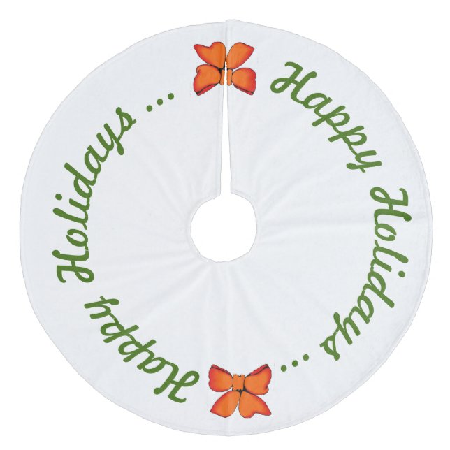 Saia Para Árvore De Natal De Lã Camisa-árvore - Feriados felizes (Frente)