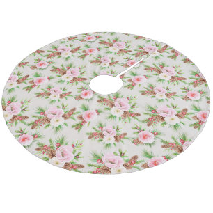 Saia Para Árvore De Natal De Lã Camisa de Flores de Natal