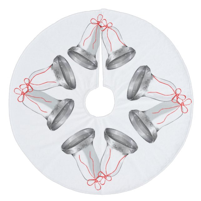 Saia Para Árvore De Natal De Lã Camiseta-prata (Frente)