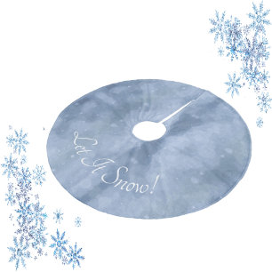 Saia Para Árvore De Natal De Lã Deixe nevar no céu azul de neve