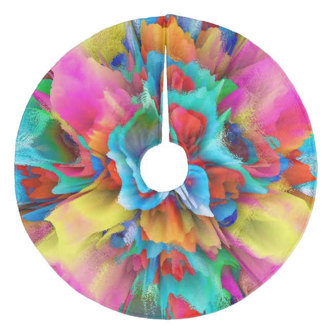 Saia Para Árvore De Natal De Lã Fantasia Floral 11201 (Frente)