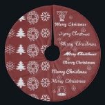 Saia Para Árvore De Natal De Lã Feliz Natal Collage Cinzas de Prata Vermelha Escur<br><div class="desc">Feliz Natal Collage Cinzas de Prata Vermelha Escura</div>